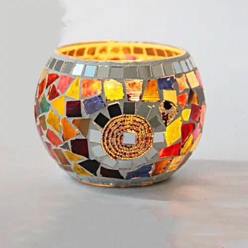 BowLift | Mosaic Glass Candle Holder for Home Decor