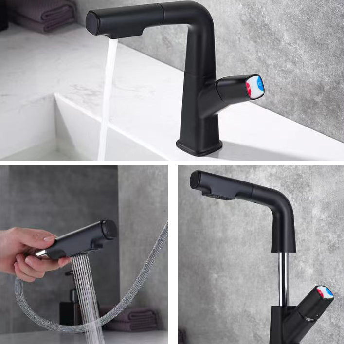 BowLift | Brass Contemporary Sink Faucet Pull-Out Round Bathroom Faucet