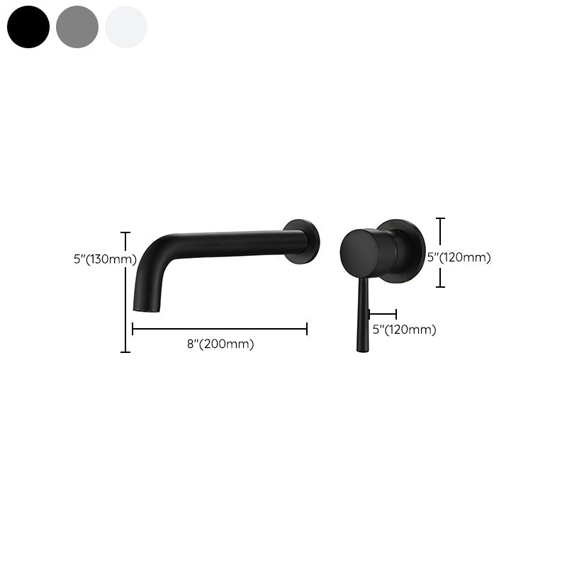 BowLift | Industrial Sink Faucet Brass Lever Handles Low Arc Wall Mounted Bathroom Faucet