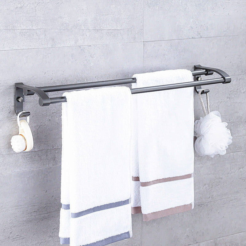BowLift | Matt gray bathroom accessory set bathroom shelf/towel holder & paper holder included