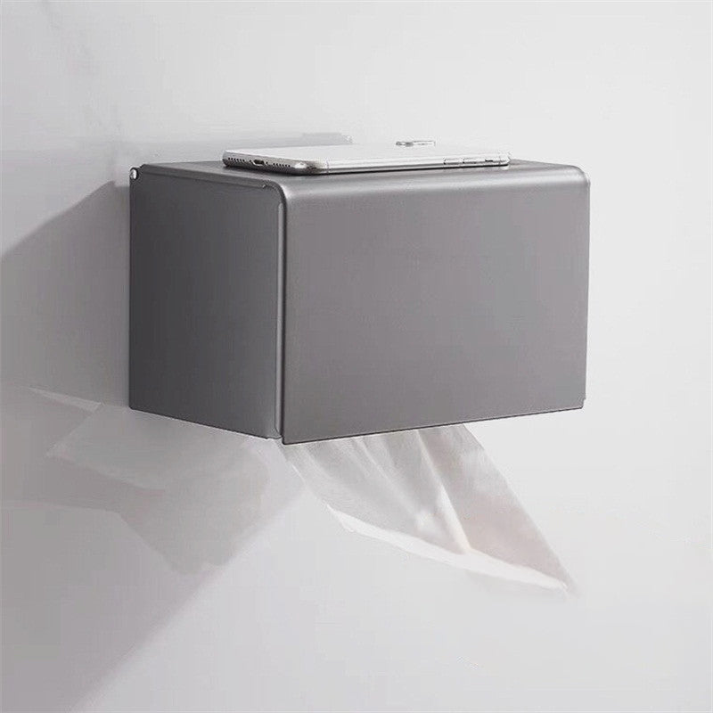 BowLift | Matt gray bathroom accessory set bathroom shelf/towel holder & paper holder included