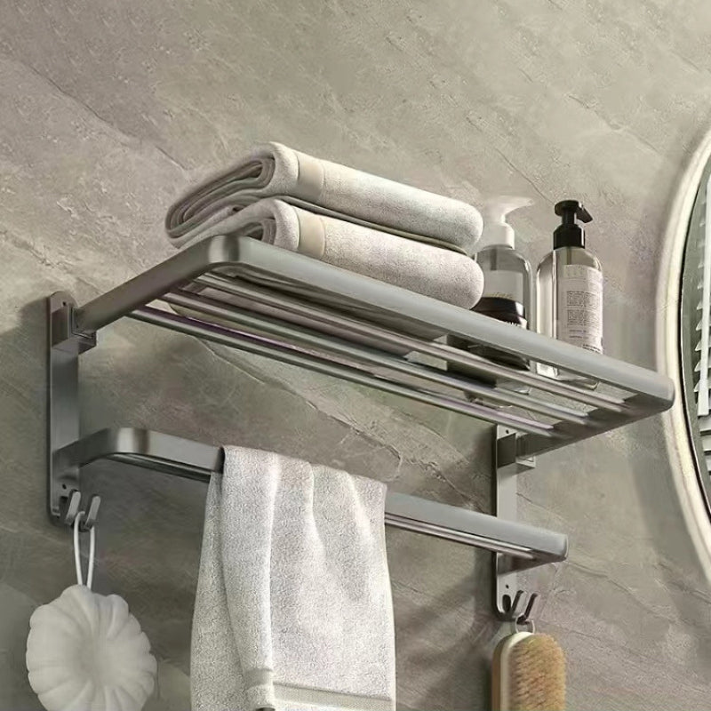 BowLift | Matt gray bathroom accessory set bathroom shelf/towel holder & paper holder included