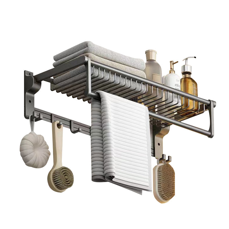 BowLift | Matt gray bathroom accessory set bathroom shelf/towel holder & paper holder included