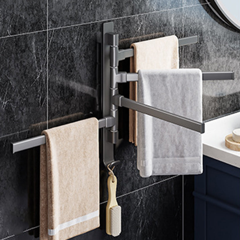 BowLift | Contemporary Gray Bathroom Accessory Set Aluminium Towel Holder