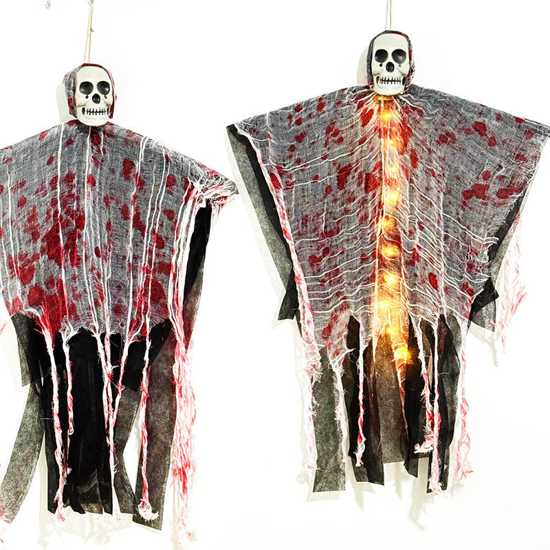 BowLift | Halloween Hanging Decoration – Blood Red Luminous Skull Ghost