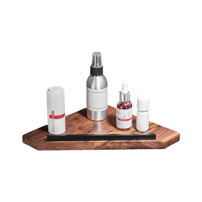 BowLift | Wood & Aluminum Bathroom Set Brown Bathroom Accessory Set