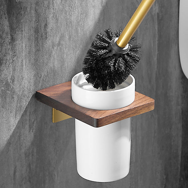BowLift | Wood & Aluminum Bathroom Set Brown Bathroom Accessory Set