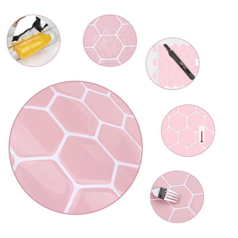 BowLift | Self-adhesive tiles Solid Color Hexagonal Scratch-resistant Self-adhesive tiles