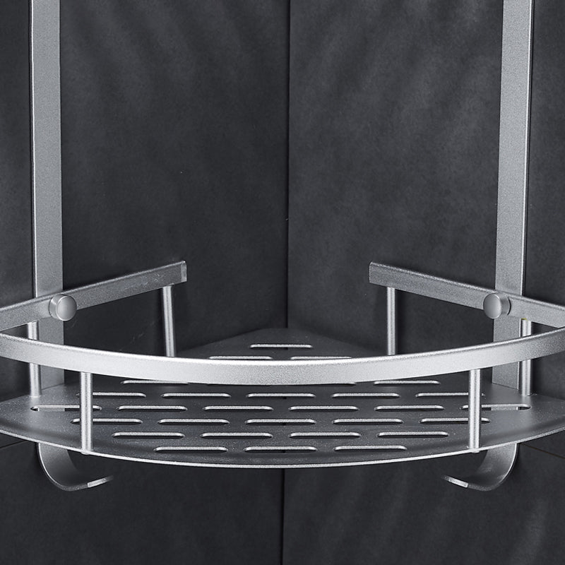BowLift | Silver Modern Bathroom Accessory Set with Bath Shelf/Towel Rack & Bathrobe Hook