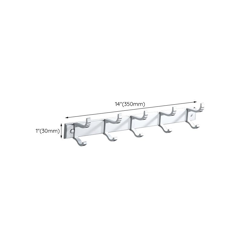 BowLift | Silver Modern Bathroom Accessory Set with Bath Shelf/Towel Rack & Bathrobe Hook