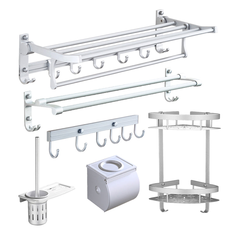 BowLift | Silver Contemporary Bathroom Hardware Set Stainless Steel Aluminum Bathroom Set
