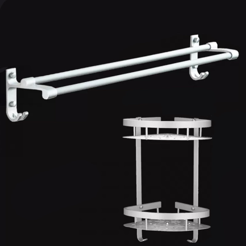 BowLift | Silver Contemporary Bathroom Hardware Set Stainless Steel Aluminum Bathroom Set