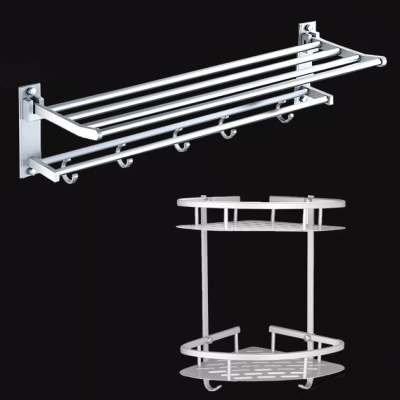 BowLift | Silver Contemporary Bathroom Hardware Set Stainless Steel Aluminum Bathroom Set