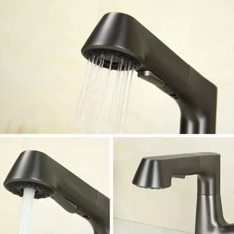 BowLift | Centered Sink Faucet Contemporary Pull-Out Faucet with Single Handle Operation