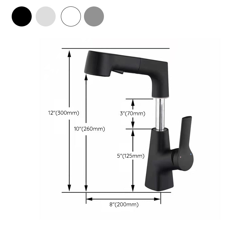 BowLift | Centered Sink Faucet Contemporary Pull-Out Faucet with Single Handle Operation