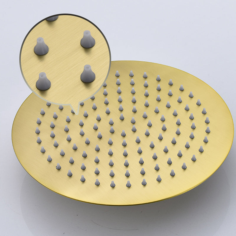 BowLift | Polished brass round fixed shower head stainless steel wall mounted shower head