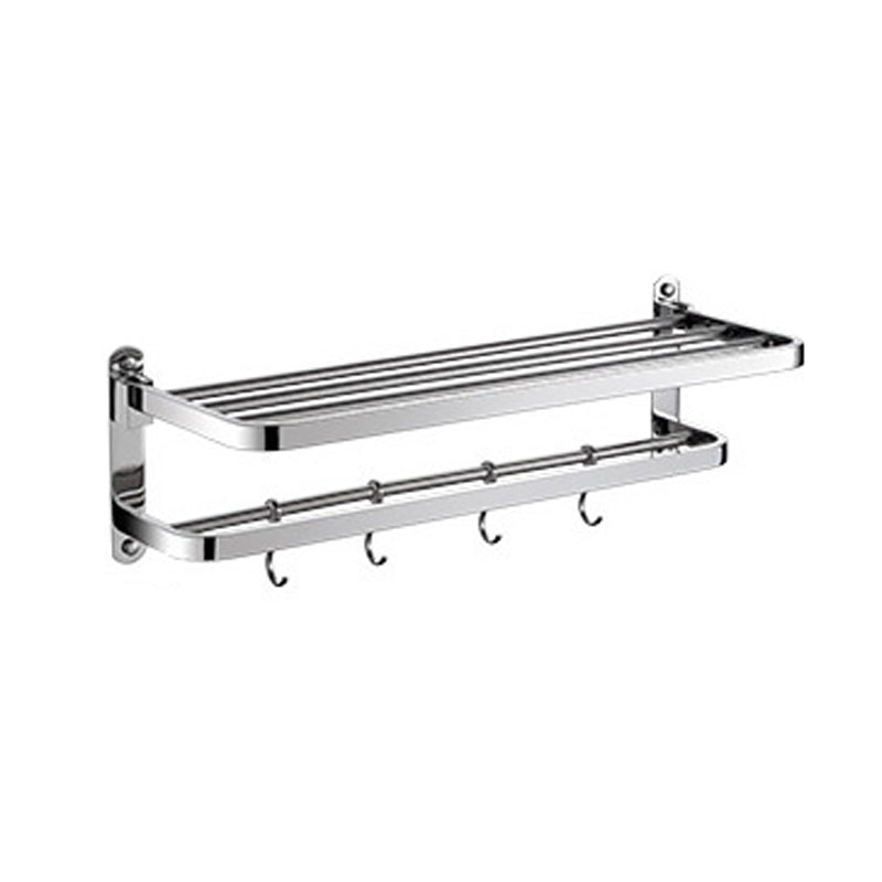 BowLift | Polished Chrome Modern Bathroom Accessory Set in Stainless Steel with Bath Shelf/Towel Bar