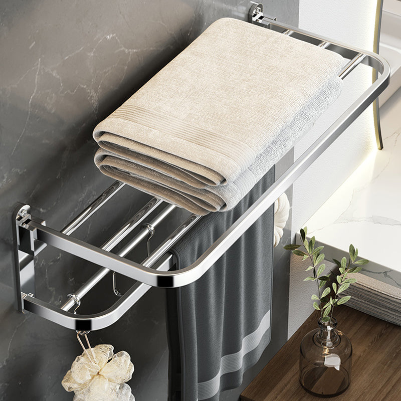 BowLift | Polished Chrome Modern Bathroom Accessory Set in Stainless Steel with Bath Shelf/Towel Bar
