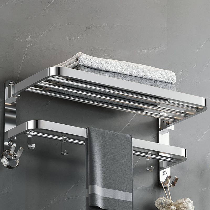 BowLift | Polished Chrome Modern Bathroom Accessory Set in Stainless Steel with Bath Shelf/Towel Bar