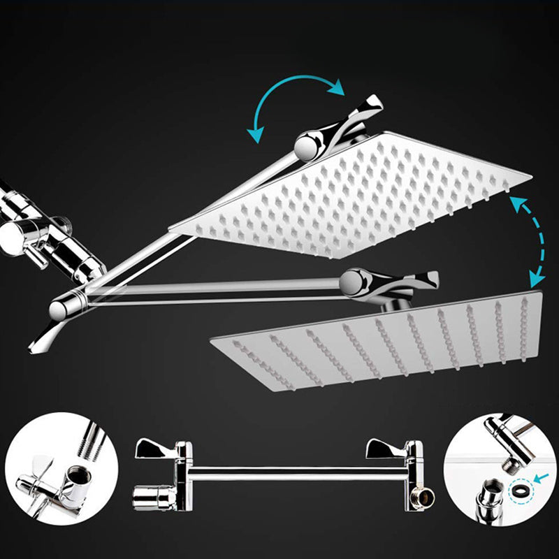 BowLift | Silver Dual Shower Head 3 Settings Medium Flow Wall Mounted Shower Head