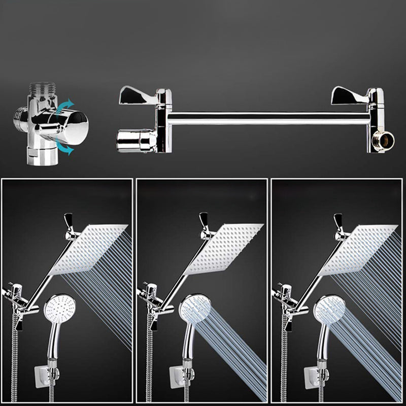 BowLift | Silver Dual Shower Head 3 Settings Medium Flow Wall Mounted Shower Head