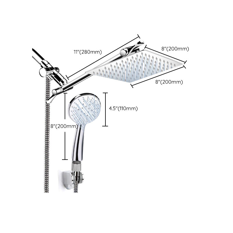 BowLift | Silver Dual Shower Head 3 Settings Medium Flow Wall Mounted Shower Head