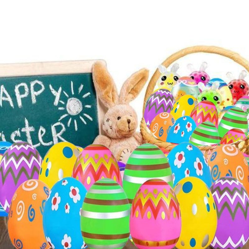 BowLift | 24 Pack Prefilled Easter Eggs with Squeeze Toys