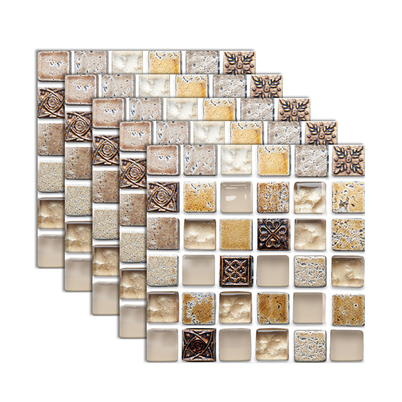BowLift | Plastic Self-Adhesive Tiles Mosaic Tiles Grid Square Waterproof Self-Adhesive Tile Pack of 10