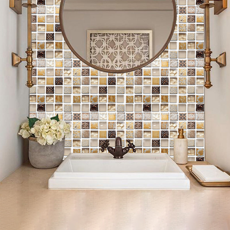 BowLift | Plastic Self-Adhesive Tiles Mosaic Tiles Grid Square Waterproof Self-Adhesive Tile Pack of 10