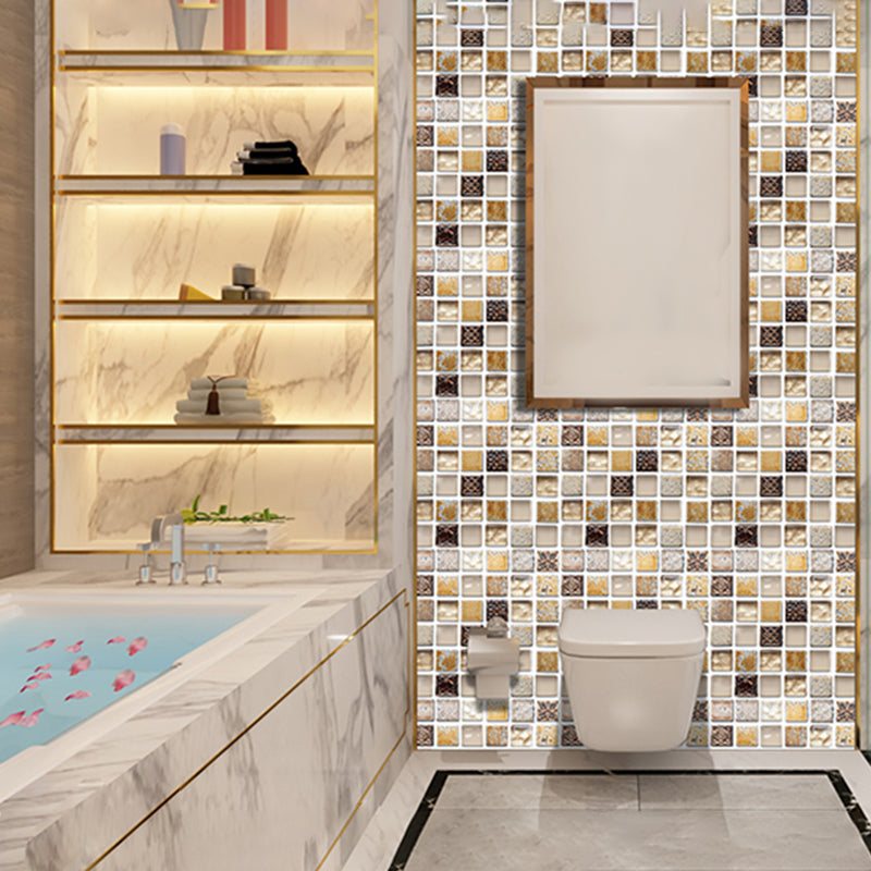 BowLift | Plastic Self-Adhesive Tiles Mosaic Tiles Grid Square Waterproof Self-Adhesive Tile Pack of 10