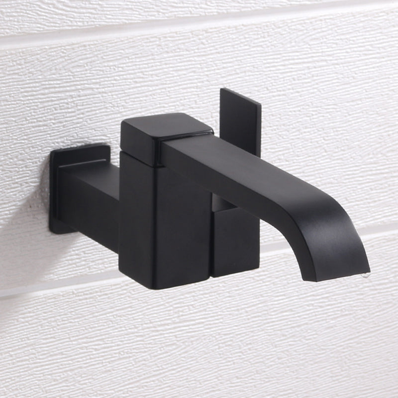 BowLift | Contemporary Wall Mounted Bathroom Faucet Lever Handles Low Arc Swivel Brass Faucet