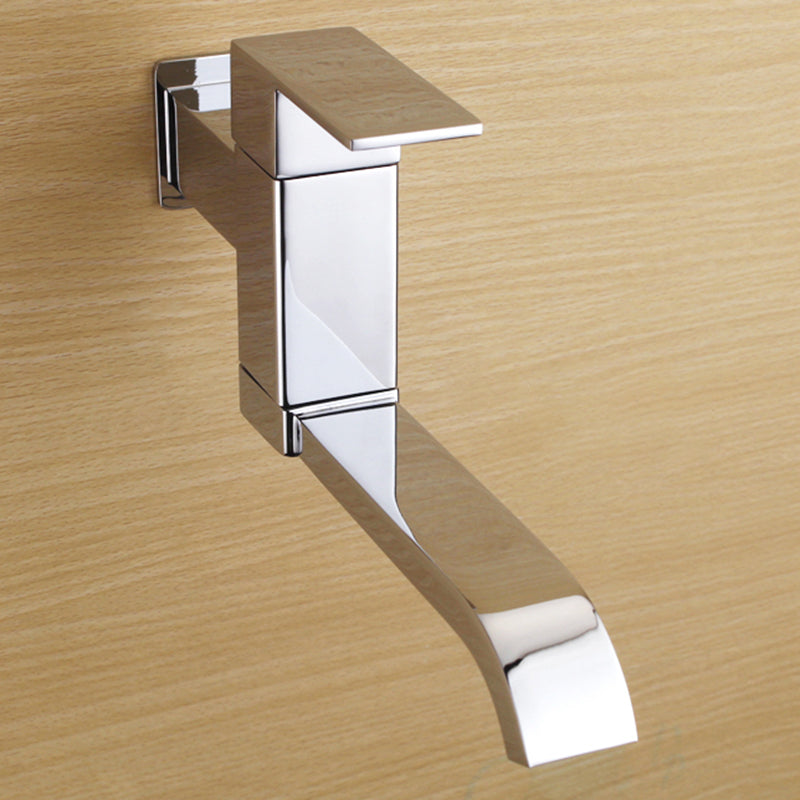BowLift | Contemporary Wall Mounted Bathroom Faucet Lever Handles Low Arc Swivel Brass Faucet