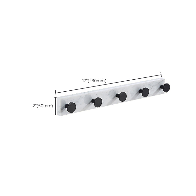 BowLift | Matt Black Bathroom Accessory Set made of Metal & Marble with Bath Shelf/Towel Holder