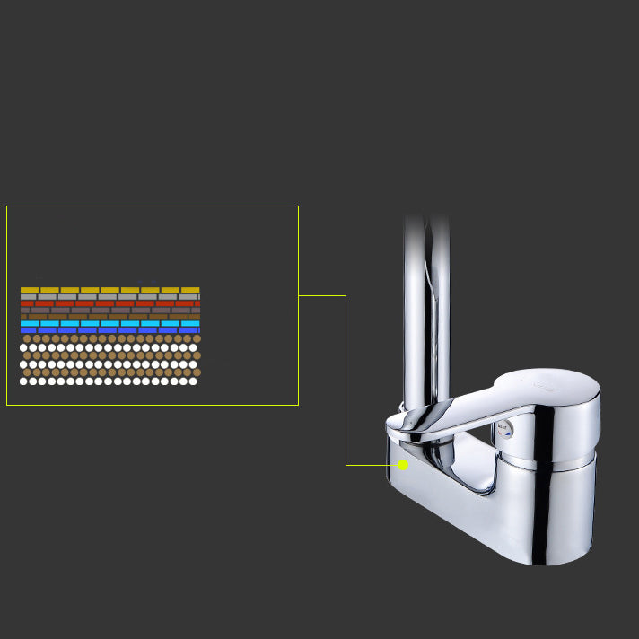 BowLift | Chrome Round Washbasin Faucet with Swivel Spout for the Bathroom