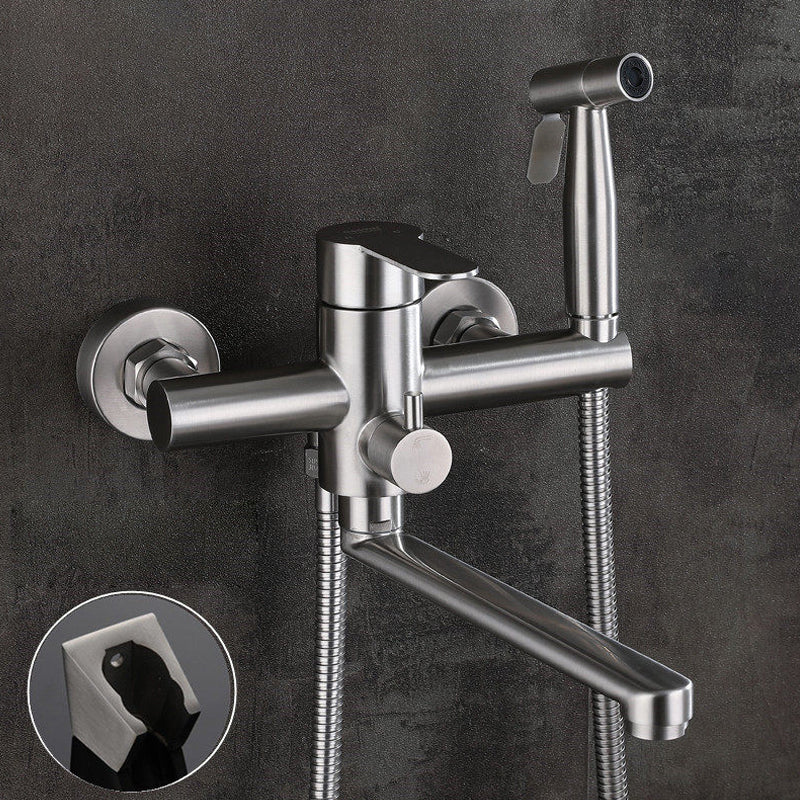 BowLift | Wall-mounted metal bathtub filling low arch swivel bathtub mixer