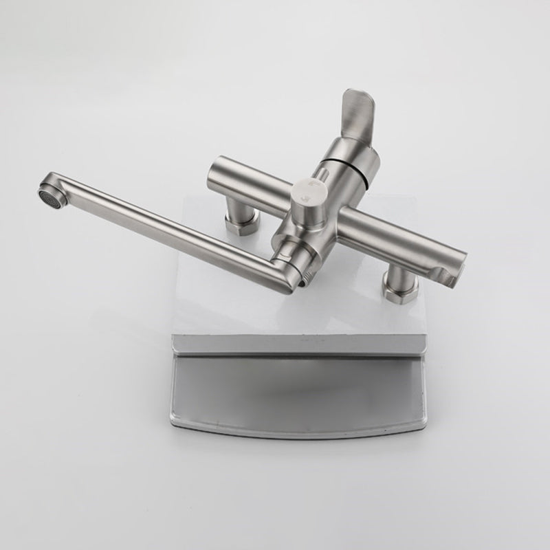 BowLift | Wall-mounted metal bathtub filling low arch swivel bathtub mixer