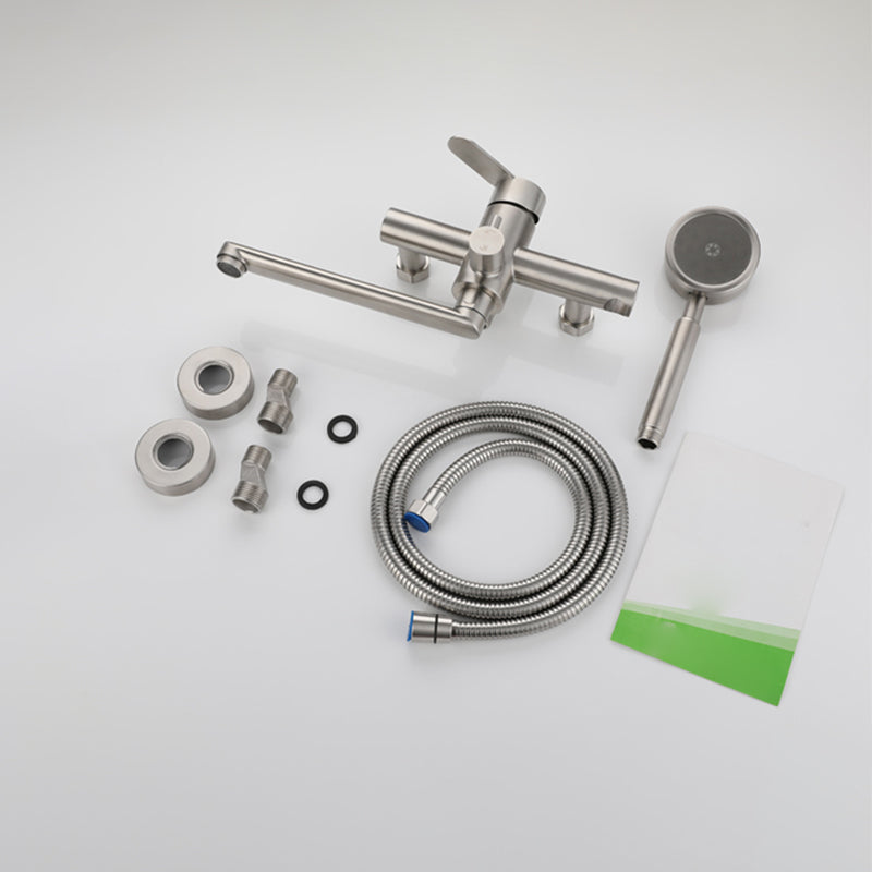 BowLift | Wall-mounted metal bathtub filling low arch swivel bathtub mixer
