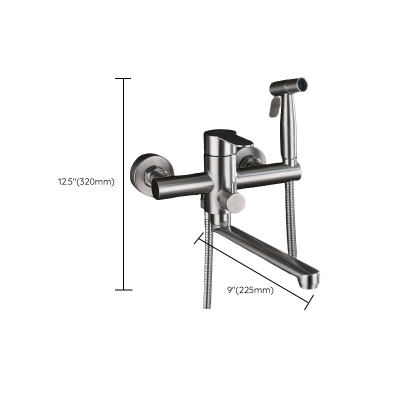 BowLift | Wall-mounted metal bathtub filling low arch swivel bathtub mixer