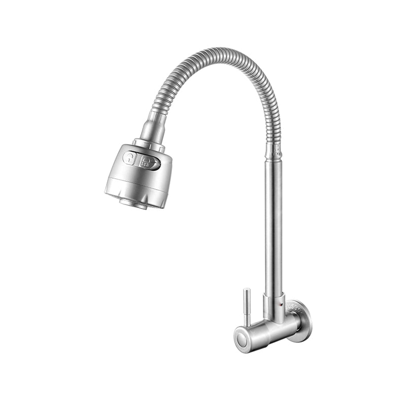 BowLift | Modern Bridge Faucet 304 Stainless Steel Knob Handle Swivel Spout Wall Mounted Faucet