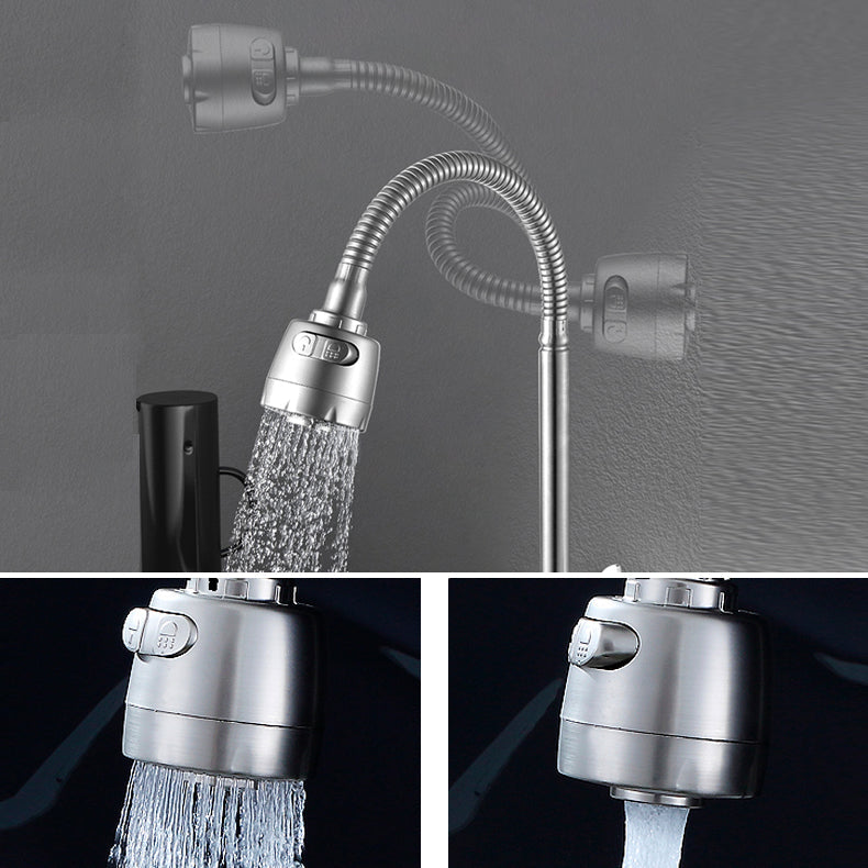 BowLift | Modern Bridge Faucet 304 Stainless Steel Knob Handle Swivel Spout Wall Mounted Faucet