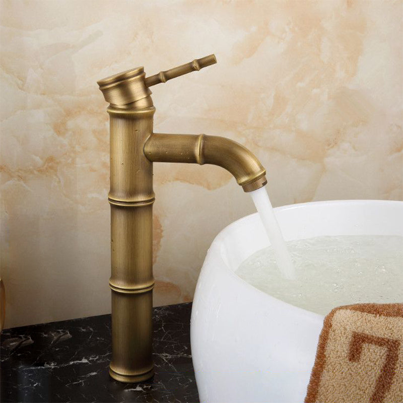 BowLift | Farmhouse Brass Bathroom Faucet With Lever Handle Single Hole Sink Faucet