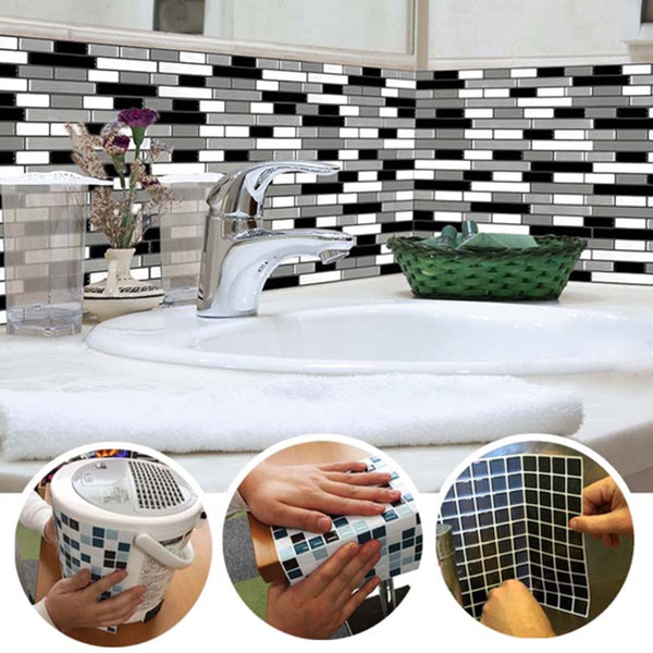 BowLift | Peel & Stick Subway Tile Stain Resistant Plastic Rectangle Peel and Stick Tile 2-Pack