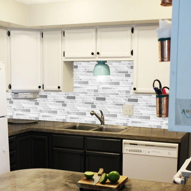 BowLift | Peel & Stick Subway Tile Stain Resistant Plastic Rectangle Peel and Stick Tile 2-Pack