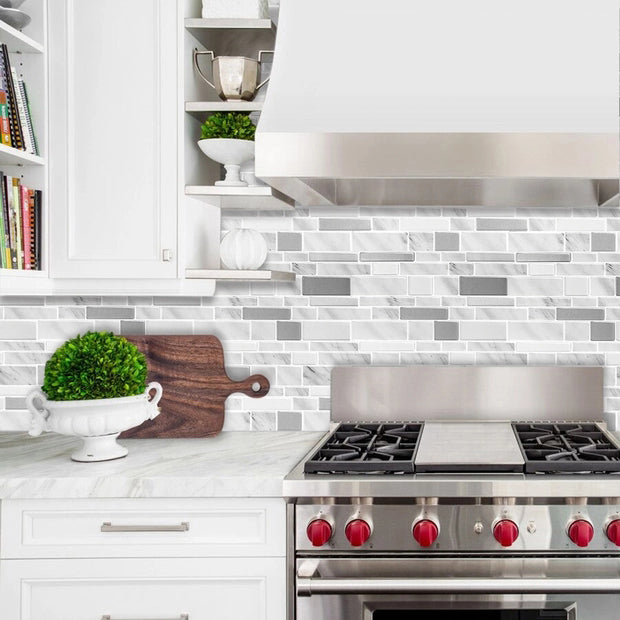 BowLift | Peel & Stick Subway Tile Stain Resistant Plastic Rectangle Peel and Stick Tile 2-Pack