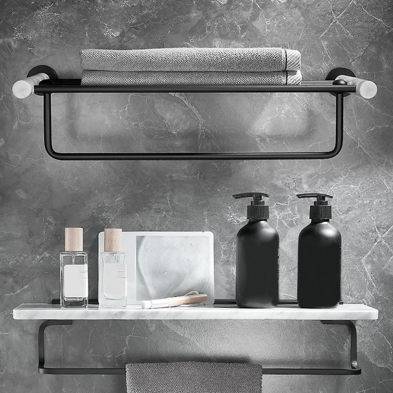 BowLift | Metal and Marble Bathroom Hardware Set as Individual Piece or Set in Black
