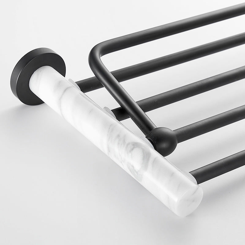 BowLift | Metal and Marble Bathroom Hardware Set as Individual Piece or Set in Black