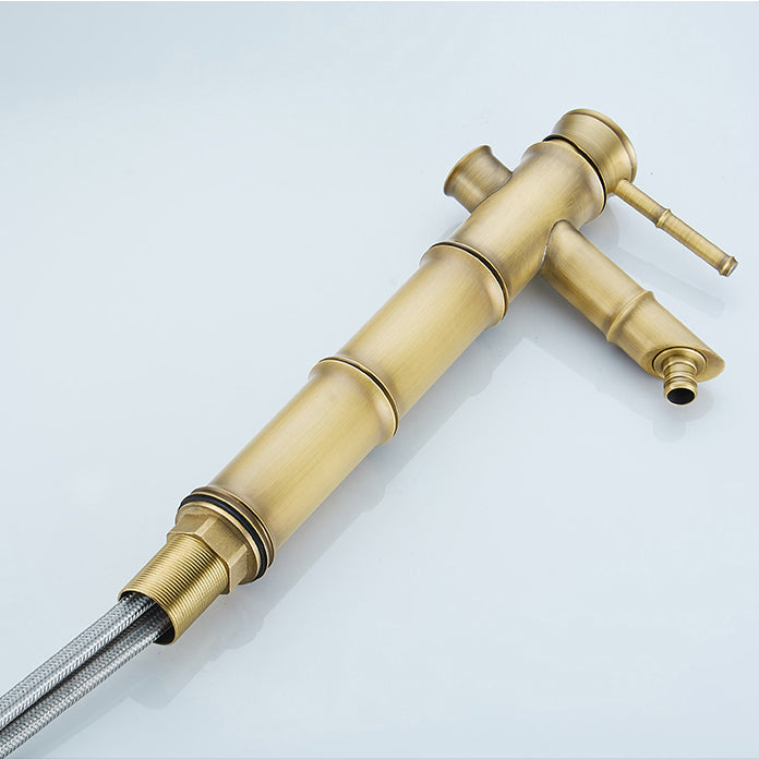 BowLift | Farmhouse Vessel Sink Faucet Copper 1-Handle Low Arc Vessel Faucet for Bathroom