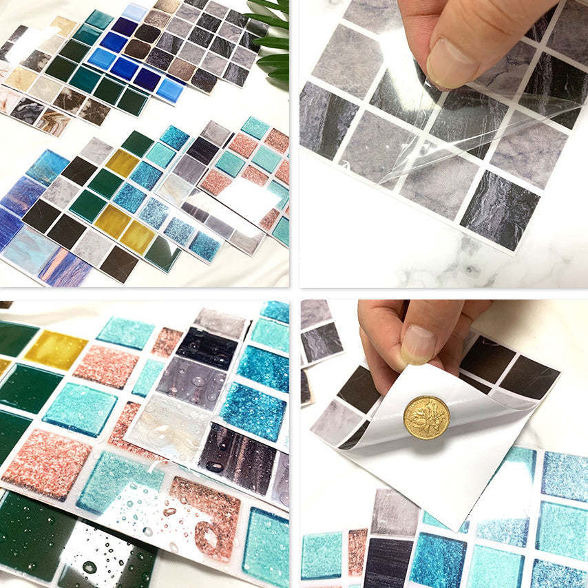BowLift | Peel & Stick Mosaic Tile Plastic Square Stain-Resistant Peel and Stick Tiles for Shower