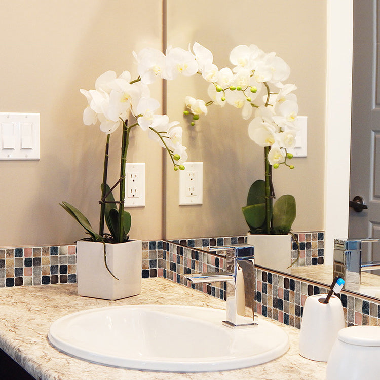 BowLift | Peel & Stick Mosaic Tile Plastic Square Stain-Resistant Peel and Stick Tiles for Shower