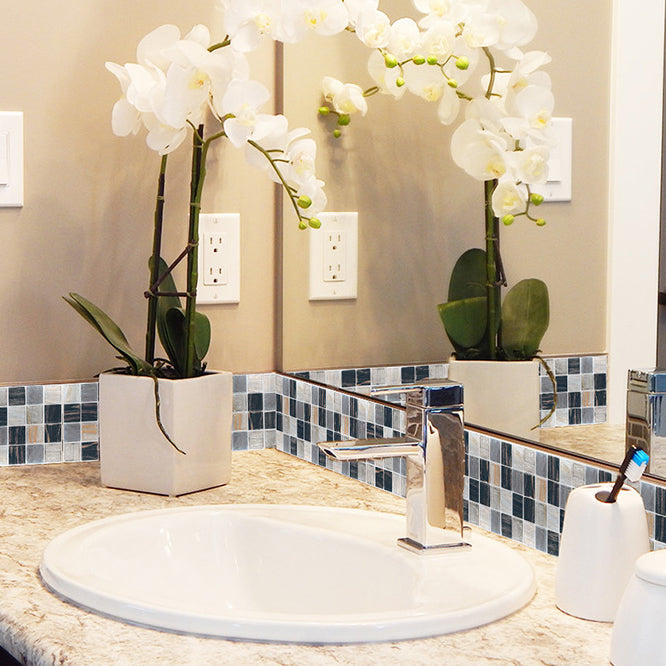 BowLift | Peel & Stick Mosaic Tile Plastic Square Stain-Resistant Peel and Stick Tiles for Shower